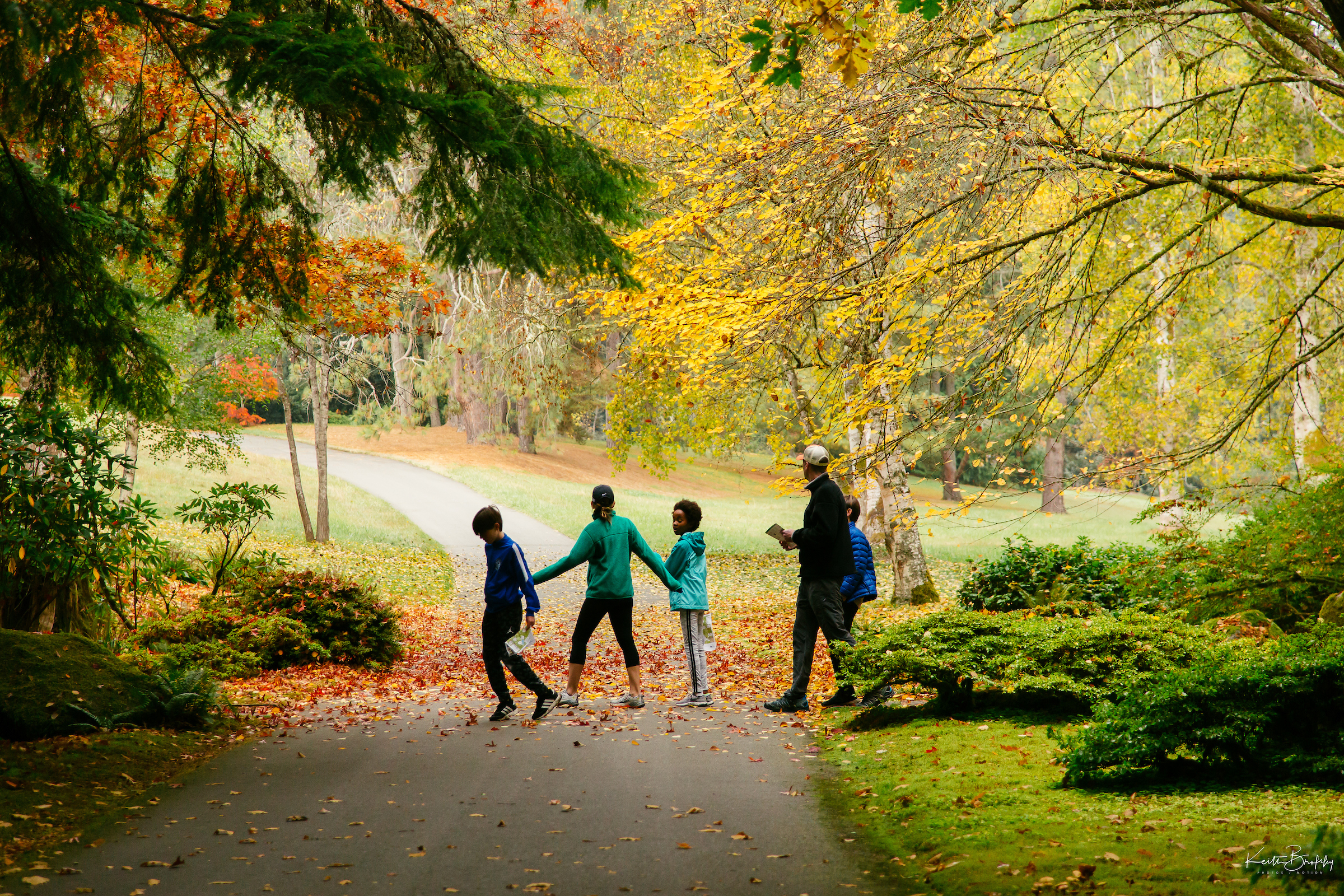 Family in the fall at Bloedel Reserve